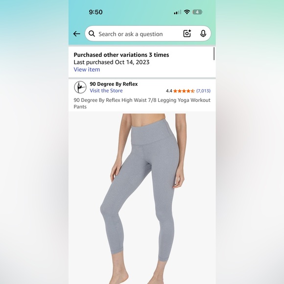 90 Degree By Reflex Gray leggings nwot - Picture 1 of 3